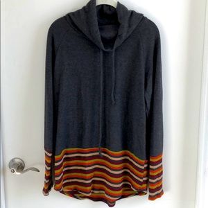 Charcoal Ultra Soft striped hoodie- size M